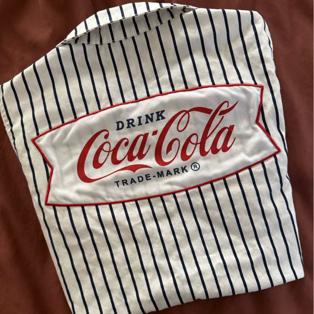 Coca-cola trademark button up stripe collared shirt - Picture 6 of 6